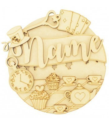 Laser Cut Personalised 3D Detailed Layered Circle Plaque - Wonderland Themed